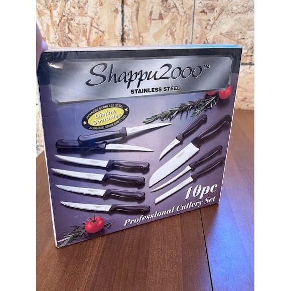 Shappu 2000 Stainless Steel 10 Pc Knife Set Never Needs Sharpening Vintage - Picture 1 of 4